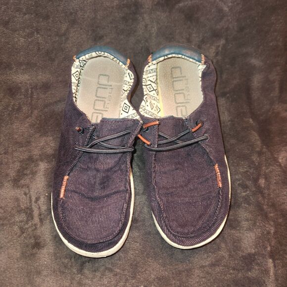 Hey Dude Women's Wendy Navy Blue Corduroy Size 7 Shoes - Picture 1 of 7